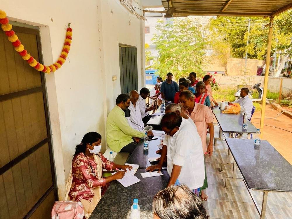 Free health screening camp in progress
