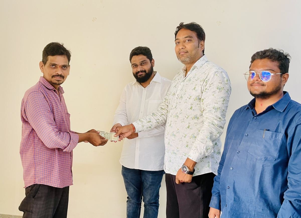 Mr. Babburi Sri Ram of NADI Foundation extending financial assistance for medical treatment